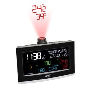 TFA vækkeur med projektor og termo-/hygrometer