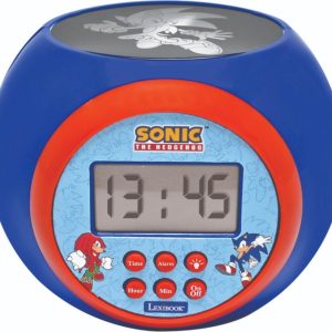 Sonic - Vækkeur Med Projektor Og Timer - Lexibook